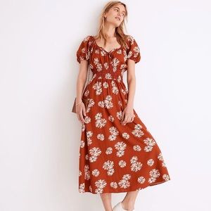 Madewell XXL Sophia Midi Dress Rusty Torch